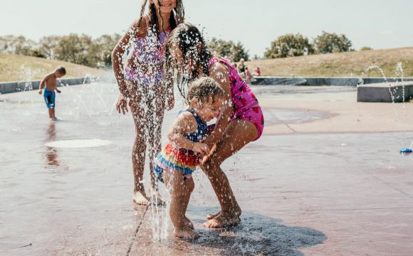 Kids at the spray park