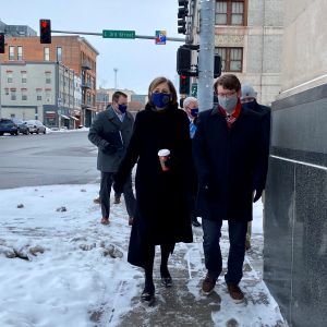 Kyle Carter with Gov. Reynolds
