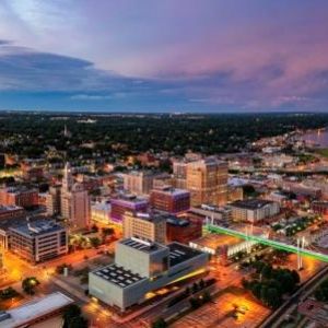 davenport skyline at sunset
