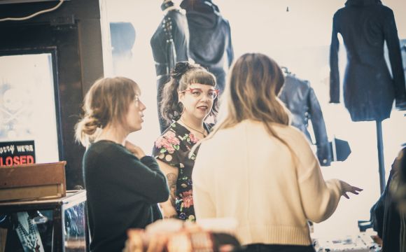 three ladies shopping