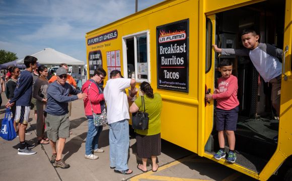 Line of people at Food Truck