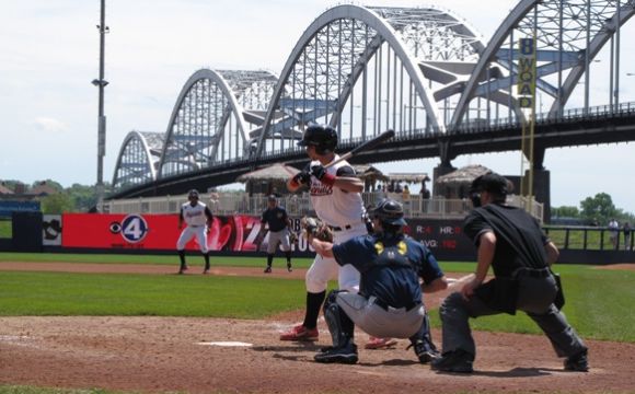 the quad cities river bandits playing a game of baseball at modern woodmen park 