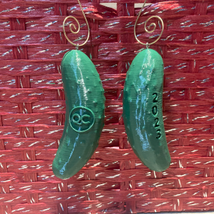 3-D printed pickle ornament