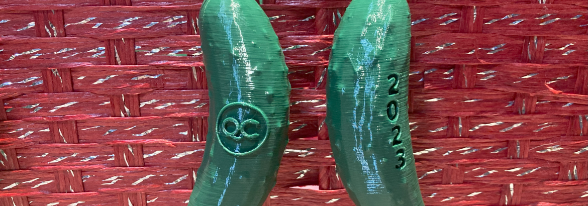 3-D printed pickle ornament